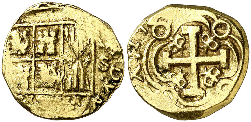 17(24). Luis I. Santa Fe de Nuevo Reino. S. 2 escudos. (Cal. 8) (Tauler 311) (Re...