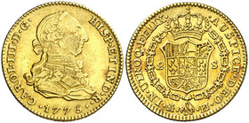 1775/4. Carlos III. Madrid. PJ. 2 escudos. (Cal. 448 var). 6,69 g. MBC/MBC+.