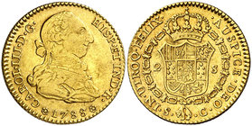 1788/7. Carlos III. Sevilla. C. 2 escudos. (Cal. 583 var). 6,74 g. MBC/MBC+.