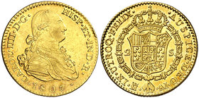 1807/6. Carlos IV. Madrid. AI. 2 escudos. (Cal. 351 var). 6,67 g. Brillo original. MBC+/EBC.