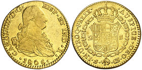 1806. Carlos IV. Sevilla. CN. 2 escudos. (Cal. 458). 6,73 g. MBC/MBC+.