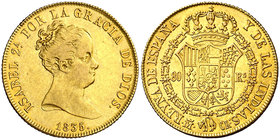 1835. Isabel II. Madrid. CR. 80 reales. (Cal. 68). 6,72 g. Bonito color. MBC/MBC+.