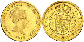 1845. Isabel II. Madrid. CL. 80 reales. (Cal. 78). 6,74 g. MBC-/MBC.