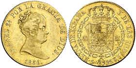 1836. Isabel II. Sevilla. DR. 80 reales. (Cal. 84). 6,73 g. Ex Áureo & Calicó 18/10/2017, nº 1954. Escasa. MBC/MBC+.