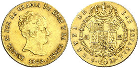 1842/1. Isabel II. Sevilla. RD. 80 reales. (Cal. 91). 6,74 g. MBC-/MBC.