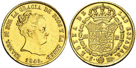 1842. Isabel II. Sevilla. RD. 80 reales. (Cal. 92). 6,74 g. Golpecitos. MBC+.
