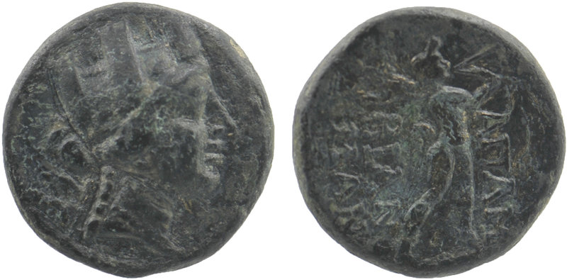 PHRYGIA. Apameia AE Ca. 88-48 BC.
Bust of Tyche right. Obv: AΠAME ( APIΣT KHΦIKΣ...