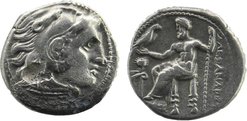 Kings of Macedon. Kolophon. Alexander III "the Great" 336-323 BC. Drachm AR
Head...