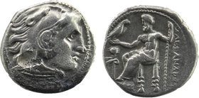 Kings of Macedon. Kolophon. Alexander III "the Great" 336-323 BC. Drachm AR
Head of Herakles right, wearing lion skin
Zeus seated left on throne, hold...