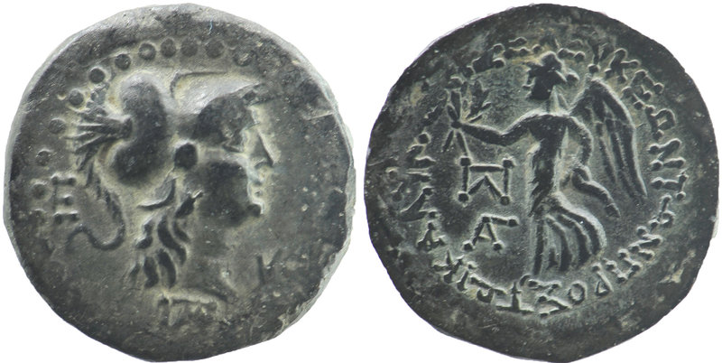 Cilicia, Seleukeia AE Circa 2nd-1st centuries BC.
Helmeted head of Athena right...