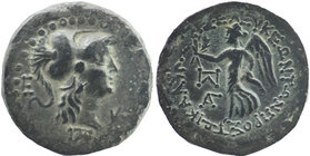 Cilicia, Seleukeia AE Circa 2nd-1st centuries BC.
Helmeted head of Athena right. E behind.
Rev: ΣEΛEYKEΩN ΤΩΝ ΠΡΟC ΤΩΙ ΚΑΛΩΚΚΑΔΝΩΙ, Nike advancing l...