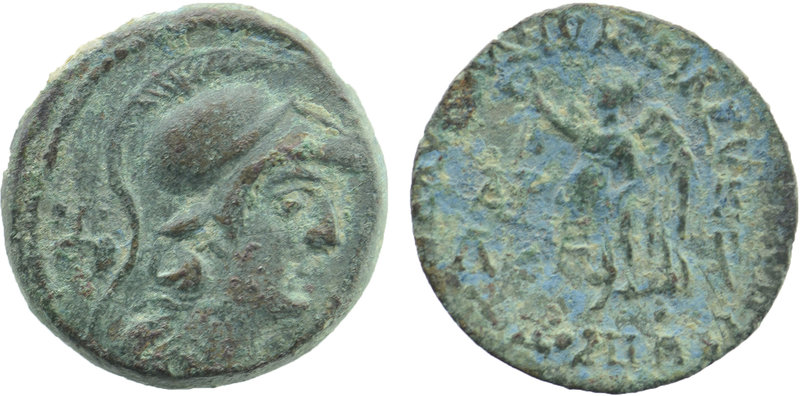 CILICIA. Seleukeia. Ae (2nd-1st centuries BC). 
Helmeted head of Athena right; 
...