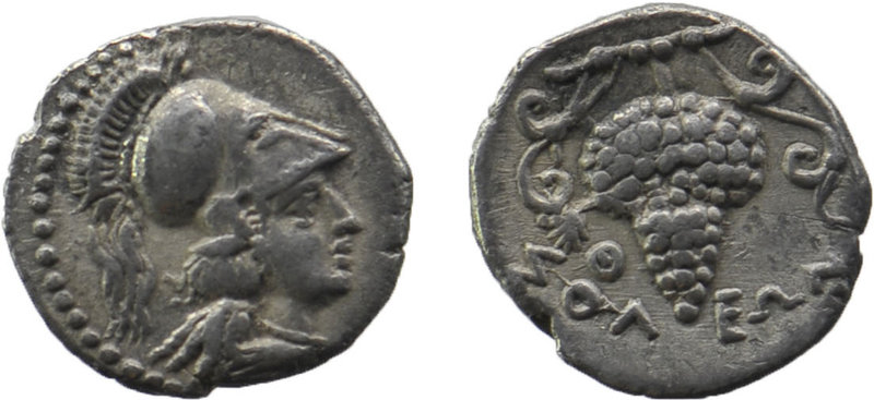 CILICIA, Soloi. Circa 410-375 BC. AR Obol
Helmeted head of Athena right.
Rev:G...