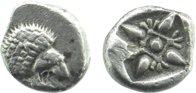 IONIA. Miletos. Ca. late 6th-5th centuries BC. AR obol
Forepart of roaring lion...
