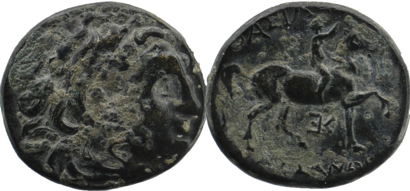 KINGS OF MACEDON. Kassander (317-305 BC). Ae. Uncertain mint.
Obv: Head of Herak...