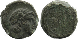 ASIA MINOR. Uncertain. Ae (Circa 4th-3rd centuries BC).
Obv: Laureate head of Apollo left.
Rev: Tripod.
3,72gr. 15 mm