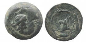 Uncertain Asia Minor ca 1 BC
Head of Artemis or Apollo right/ Forepart Hors
9,70 gr. 28 mm