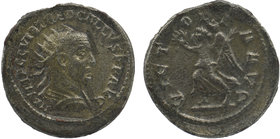 Trebonianus Gallus AR Antoninianus. Rome, AD 251-253.
radiate, draped and cuirassed bust right /Victory running left, holding wreath an palm.
RIC 93...