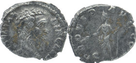 Clodius Albinus, AD 193. As Caesar, AR Denarius. Rome,
Bare head right 
Providentia standing left holding wand over globe and sceptre. 
RIC 1a.
2,74 g...