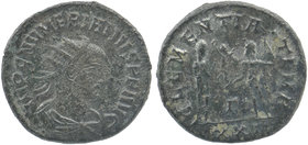 NUMERIAN (283-284). Antoninianus. Cyzicus.
IMP C NVMERIANVS P F AVG.
Radiate, draped and cuirassed bust right.
Rev: CLEMENTIA TEMP / Γ / XXI.
Prince s...