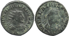 Aurelian, with Vabalathus. AD 270-275. AR Antoninianus
Antioch mint, 
Radiate and cuirassed bust of Aurelian right; Z below 
Laureate, draped, and cui...