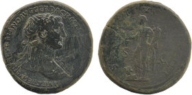 Trajan (98-117), As, Rome, AD 103-111 AE Sestertius
laureate bust r., drapery on l. shoulder,
Fortuna standing l., holding cornucopiae S - C.
RIC 5...