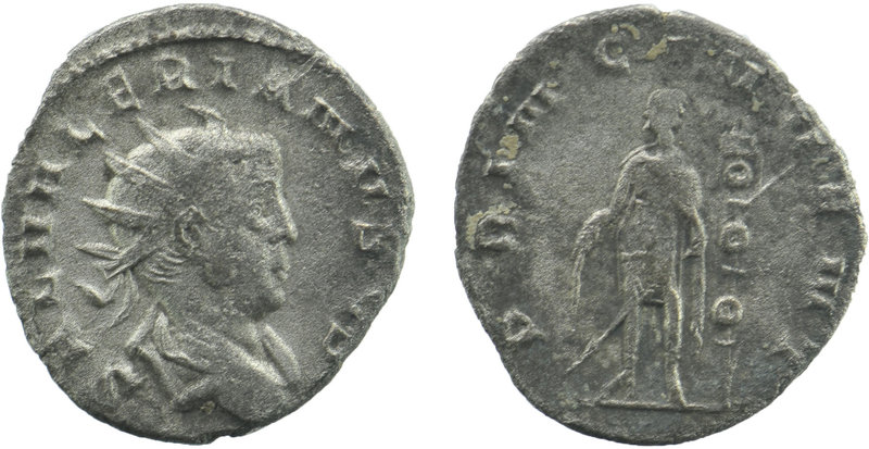 Saloninus, as Caesar, AR Antoninianus. Mediolanum, AD 258-260.
Obv: SAL VALERIA...