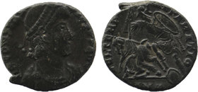 CONSTANTIUS II (337-361). Ae. Antioch.
Diademed, draped and cuirassed bust right.
Soldier left, spearing fallen horseman to lower left; Γ to left.
RIC...