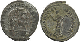 Constantius I, as caesar (306-307), ,Carthago, AD 306; AE
laureate head right
Rev: Carthago standing facing, head l., holding fruits
RIC VI, 51c.
...