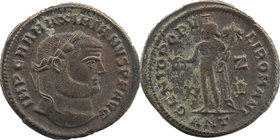 Maximianus Herculeus (286-310), Follis,Antiochia,
laureate head ight
Rev: Genius standing left ., holding cornucopiae and patera; in field,
RIC 54b
10...
