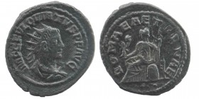 QUIETUS, usurper in Syria, 261-262.
Antoninianus, Antioch.
Obv: IMP C FVL QVIETVS P F AVG Draped, radiate bust right
Rev: ROMAE AETERNAE Roma, helm...
