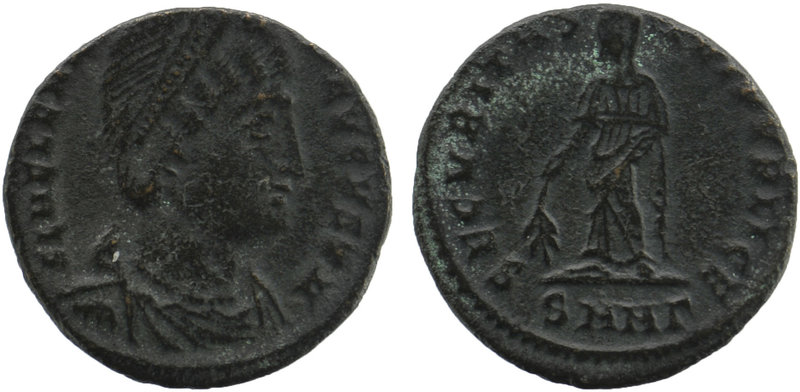 Helena (324-329 AD). AE Follis
draped bust to right.
Rev: ecuritas standing left...