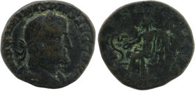 Maximinus I AE Sestertius. Rome, AD 236-238. 
Laureate, draped, and cuirassed bust right 
Rev: Salus seated left, resting elbow on chair and feeding o...