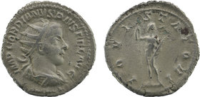 Gordian III AR Antoninianus. Rome, AD 241-243.
IMP GORDIANVS PIVS FEL AVG, radiate draped bust right 
IOVI STATORI, Jupiter standing right with sceptr...