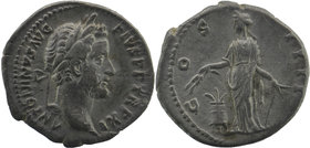 Antoninus Pius AD 138-161. Rome
laureate head of Antoninus Pius to right
Annona standing front, head to left, holding grain ears in her right hand and...