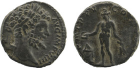 Septimius Severus. A.D. 193-211. AR denarius 
laureate head right
Genius standing left, holding patera and grain ears, altar left. 
RIC 105; BMCRE 230...