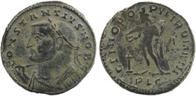 Constantius I Chlorus as Caesar (293-305 AD). AE Follis , Lugdunum 
Obv. CONSTANTIVS NOB C, Laureate and cuirassed bust left, sceptre over right shoul...