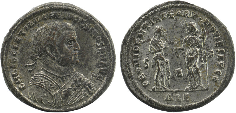 DIOCLETIAN (Senior Augustus, 305-311/2). Follis. Alexandria Silvered Mint
Obv: D...