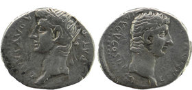 Cappadocia. Caesarea. Germanicus with Divus Augustus AD 37-38. Struck under Gaius
Drachm AR
GERMANICVS C[AES TI AVG F COS II Γ M], Germanicus, bearded...
