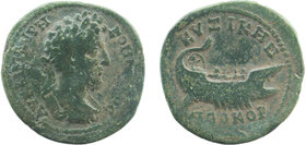 MYSIA. Cyzicus. Commodus (177-192). Ae.
 ΑV ΚΑΙ Μ ΑVΡ ΚΟΜΜΟΔΟС.
Laureate, draped and cuirassed bust right.
Rev: ΚVΖΙΚΗΝΩΝ ΝЄΟΚΟ.
Galley right.
RPC IV ...