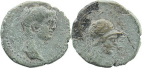 PAMPHYLIA. Attalea. Nero (54-68). Ae.
Obv: Bare head of Nero right; Γ to left.
Rev: ATTAΛEΩN.
Helmeted bust of Athena right.
RPC I 3367
4,46 gr. ...