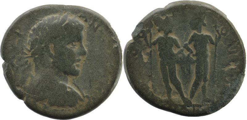 CILICIA. Flaviopolis. Caracalla (197-217). Ae.
Obv: M AΥR ANTΩNEINOC CEB.
Laurea...