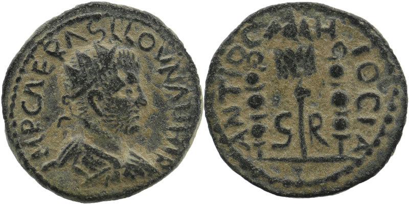 PISIDIA. Antioch. Volusian (251-253). Ae.
IMP CAE RASLLOVNAHI AVC.
Radiate, drap...