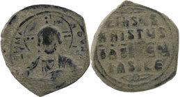 ANONYMOUS FOLLiS. Class A2. Attributed to Basil II & Constantine VIII (976-1025).
Obv: + EMMANOVHΛ / IC - XC.
Facing bust of Christ Pantokrator.
Rev: ...