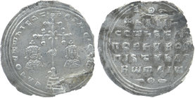 Basil II Bulgaroktonos. 976-1025. AR miliaresion. Constantinople mint.
(The coin has received a small repair on the lower right side. Possibly glued t...