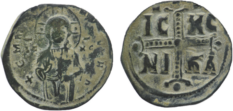 Anonymous (attributed to Michael IV). Ca. 1034-1041. AE Follis
Three-quarter len...