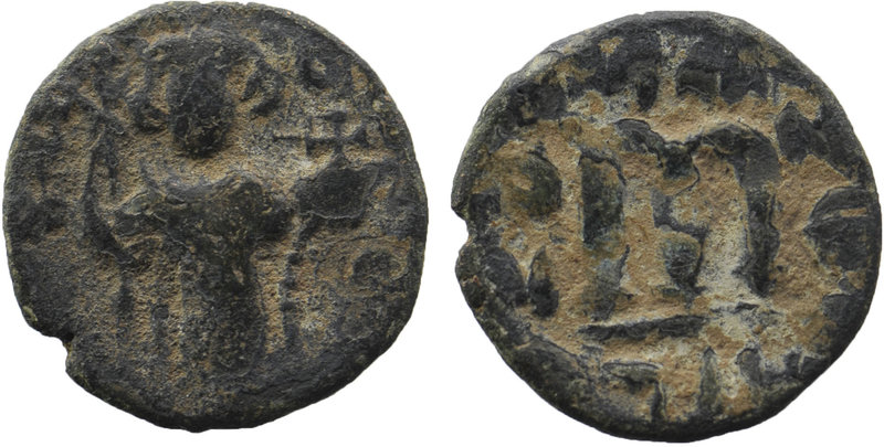 Byzantine, Early Caliphate. 636-660. Imitation of a Follis
Standing Figures/Larg...