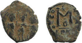 ARAB-BYZANTINE: Three Standing Figures, ca. 634-640s, AE fals
5,36 gr. 21 mm