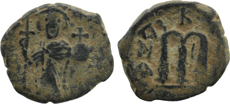 ARAB-BYZANTINE. Standing Emperor, ca. 650s-670s, AE fals
4,58 grr. 22 mm