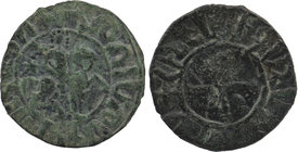 Armenia, Hetoum I AE AD 1226-1270. 
King on horseback riding right 
Cross potent with line in each interstice. 
Cf. CA -; CCA 1367. 
4,33 gr. 25 mm
